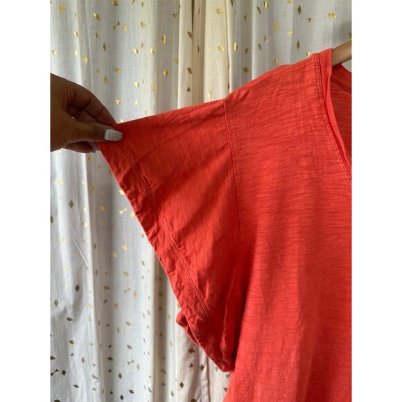 Chico's Women's V Neck Waterfall Sleeves Semi Sheer Basic Blouse Top L - Picture 3 of 6